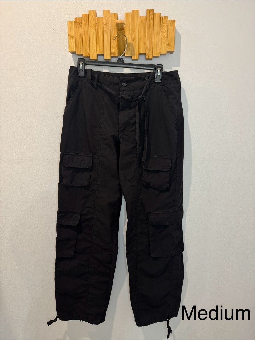 Women Black Cargo Pants - Medium